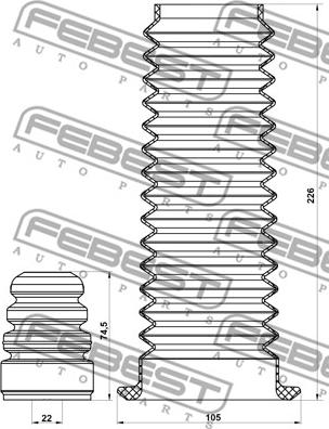 Febest FDSHB-FSTVIIF-KIT - Pölysuojasarja, iskunvaimennin inparts.fi