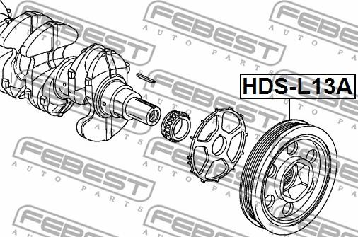 Febest HDS-L13A - Hihnapyörä, kampiakseli inparts.fi