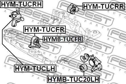 Febest HYM-TUCRR - Moottorin tuki inparts.fi