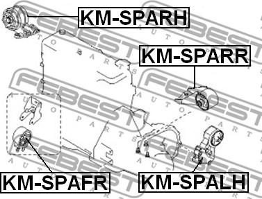 Febest KM-SPAFR - Moottorin tuki inparts.fi