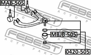 Febest MBJB-505 - Korjaussarja, alapallo- / pallonivel inparts.fi