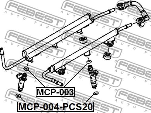 Febest MCP-004-PCS20 - Tiivisterengas, ruiskutusventtiili inparts.fi