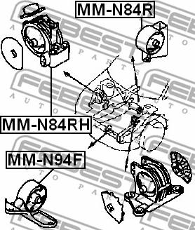 Febest MM-N84R - Moottorin tuki inparts.fi