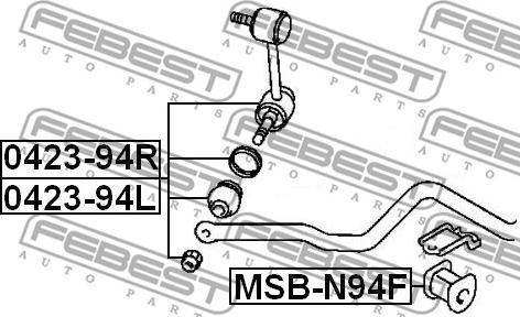 Febest MSB-N94F - Laakerin holkki, vakaaja inparts.fi