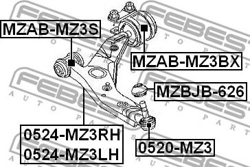 Febest MZAB-MZ3BX - Tukivarren hela inparts.fi