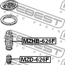 Febest MZD-626F - Vaimennuskumi, jousitus inparts.fi