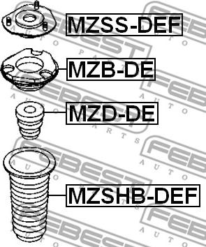 Febest MZD-DE - Vaimennuskumi, jousitus inparts.fi