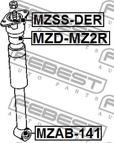 Febest MZD-MZ2R - Vaimennuskumi, jousitus inparts.fi