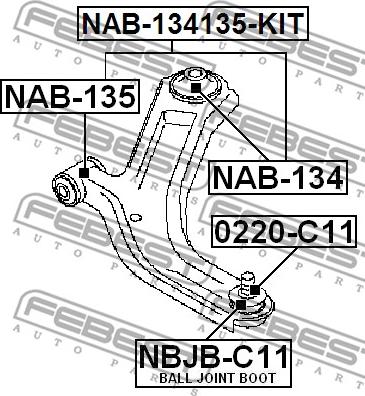 Febest NAB-134135-KIT - Tukivarren hela inparts.fi