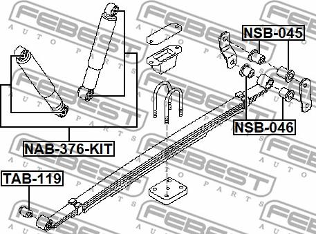 Febest NAB-376-KIT - Asennussarja, iskunvaimennin inparts.fi