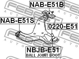 Febest NAB-E51S - Tukivarren hela inparts.fi