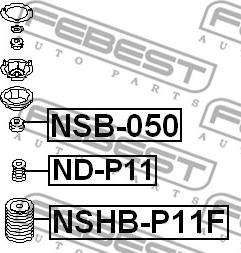 Febest NSB-050 - Välilevy, iskunvaimennin inparts.fi