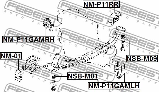 Febest NM-P11GAMLH - Moottorin tuki inparts.fi