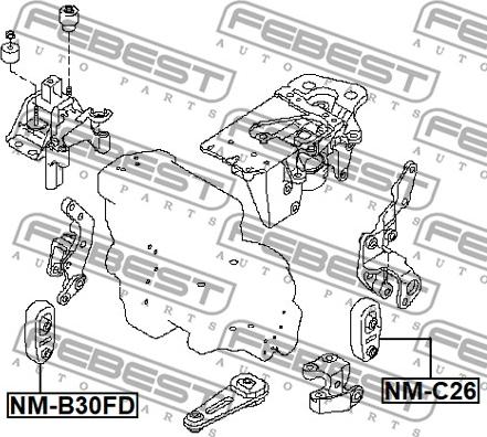 Febest NM-B30FD - Moottorin tuki inparts.fi