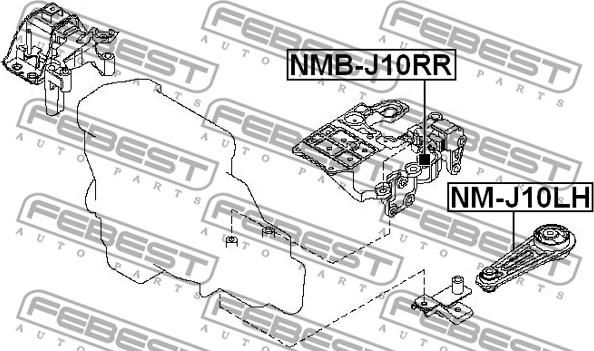 Febest NM-J10LH - Moottorin tuki inparts.fi