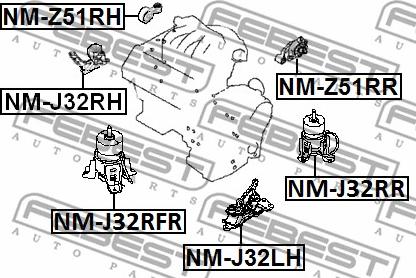 Febest NM-J32RFR - Moottorin tuki inparts.fi