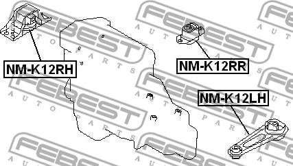 Febest NM-K12RH - Moottorin tuki inparts.fi