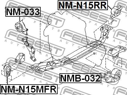 Febest NM-N15RR - Moottorin tuki inparts.fi