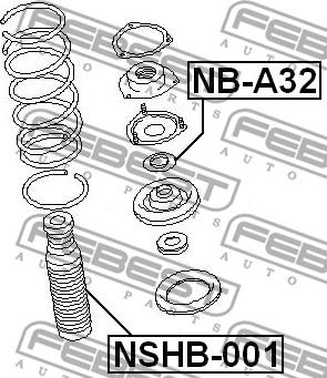 Febest NSHB-001 - Vaimennuskumi, jousitus inparts.fi