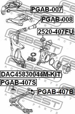 Febest PGAB-407B - Tukivarren hela inparts.fi