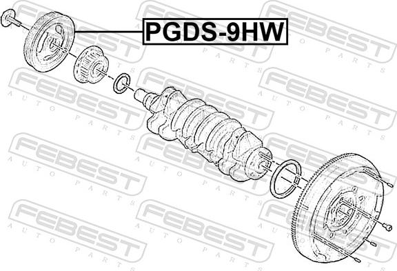 Febest PGDS-9HW - Hihnapyörä, kampiakseli inparts.fi