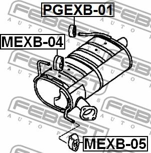 Febest PGEXB-01 - Pidike, pakoputkisto inparts.fi