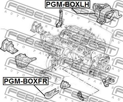 Febest PGM-BOXLH - Moottorin tuki inparts.fi