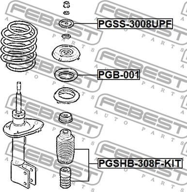 Febest PGSHB-308F-KIT - Pölysuojasarja, iskunvaimennin inparts.fi