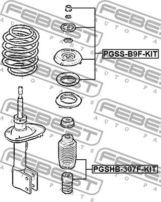 Febest PGSHB-307F-KIT - Pölysuojasarja, iskunvaimennin inparts.fi