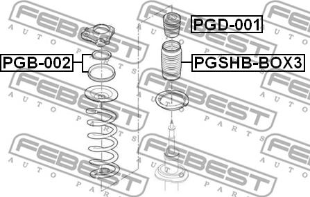 Febest PGSHB-BOX3 - Suojus / palje, iskunvaimentaja inparts.fi