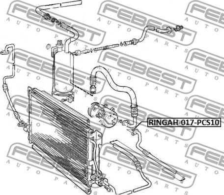 Febest RINGAH-017-PCS10 - Tiivisterengas, ilmastointilaitteen letku inparts.fi