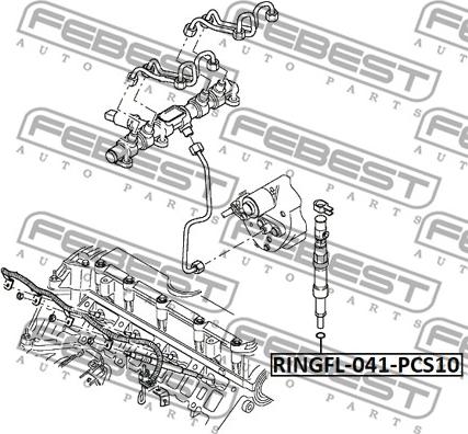 Febest RINGFL-041-PCS10 - Tiivisterengas, ruiskutusventtiili inparts.fi