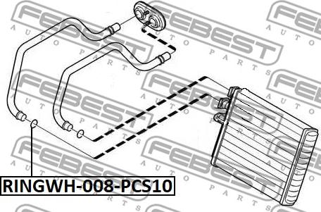 Febest RINGWH-008-PCS10 - Tiiviste, termostaattikotelo inparts.fi