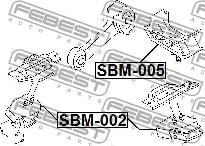 Febest SBM-005 - Vaihteiston tuki, autom. inparts.fi