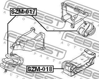 Febest SZM-018 - Moottorin tuki inparts.fi