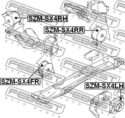 Febest SZM-SX4LH - Moottorin tuki inparts.fi