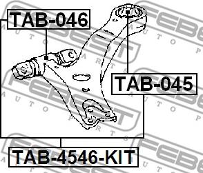 Febest TAB-4546-KIT - Korjaussarja, poikittaistukivarsi inparts.fi