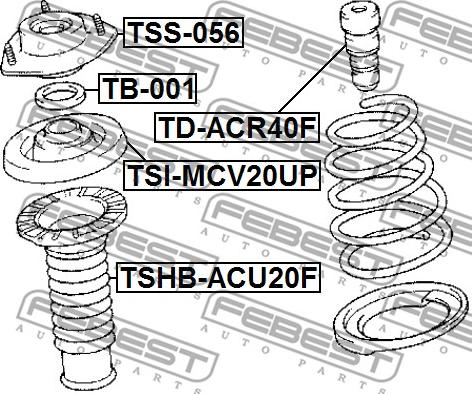 Febest TD-ACR40F - Vaimennuskumi, jousitus inparts.fi