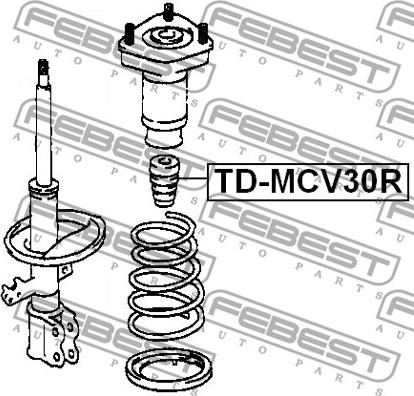 Febest TD-MCV30R - Vaimennuskumi, jousitus inparts.fi