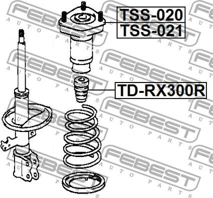 Febest TD-RX300R - Vaimennuskumi, jousitus inparts.fi