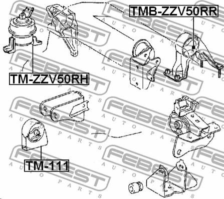 Febest TM-ZZV50RH - Moottorin tuki inparts.fi