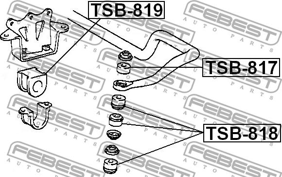 Febest TSB-817 - Kiinnike, tukivarsi inparts.fi