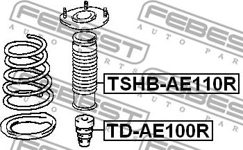 Febest TSHB-AE110R - Suojus / palje, iskunvaimentaja inparts.fi