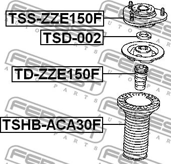 Febest TSS-ZZE150F - Jousijalan tukilaakeri inparts.fi