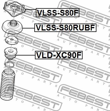 Febest VLD-XC90F - Vaimennuskumi, jousitus inparts.fi