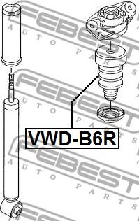 Febest VWD-B6R - Vaimennuskumi, jousitus inparts.fi