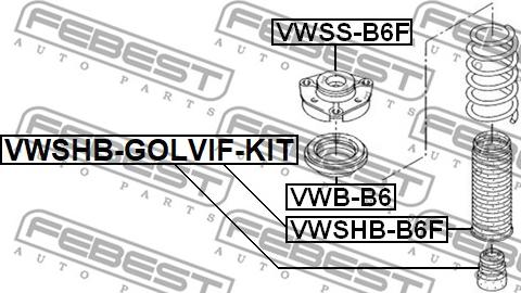 Febest VWSHB-GOLVIF-KIT - Pölysuojasarja, iskunvaimennin inparts.fi