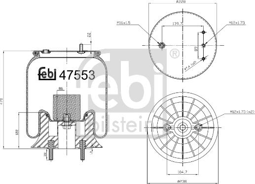 Febi Bilstein 47553 - Metallipalje, ilmajousitus inparts.fi