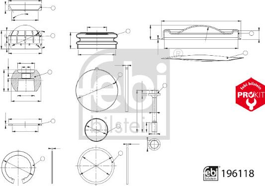 Febi Bilstein 196118 - Korjaussarja, tukitanko inparts.fi