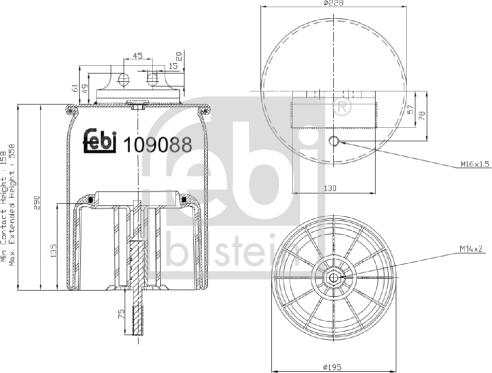 Febi Bilstein 109088 - Metallipalje, ilmajousitus inparts.fi